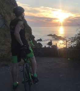 Steve cycling sunset