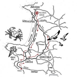Croyde to Mortehoe cycle map