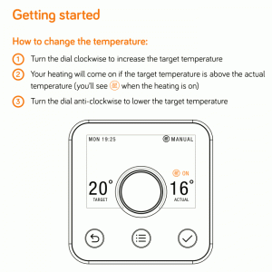 Hive thermostat buttons